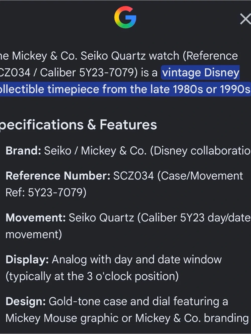 Seiko mickey co